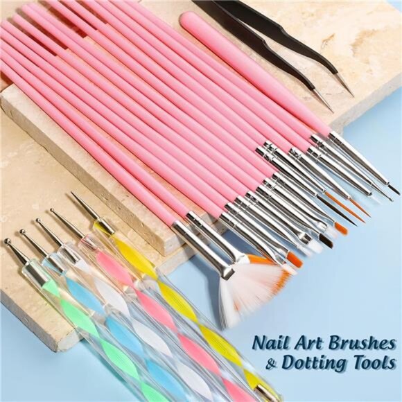 Nail Art Brushes Set, Nail Art Kit, Nail Design Kit, Nail Art Dotting Pens - Picture 2 of 7